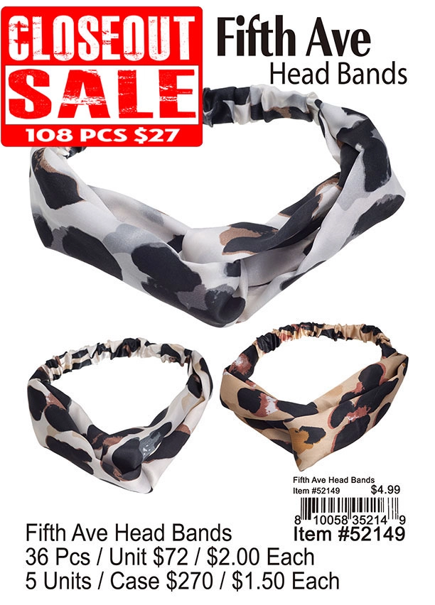 Fifth Ave Head Bands - Closeout 108 Pcs.